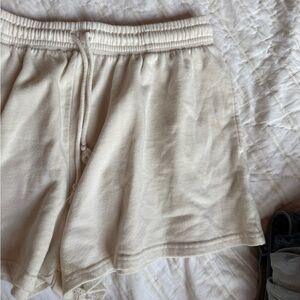 cream lounge shorts